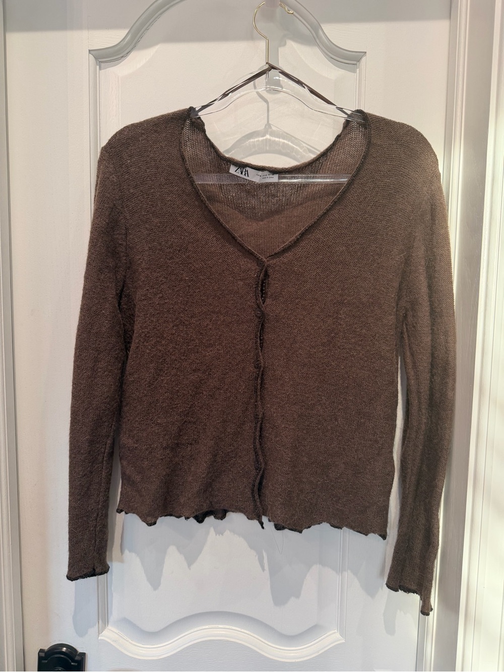 Zara Brown Knit Wool Sweater